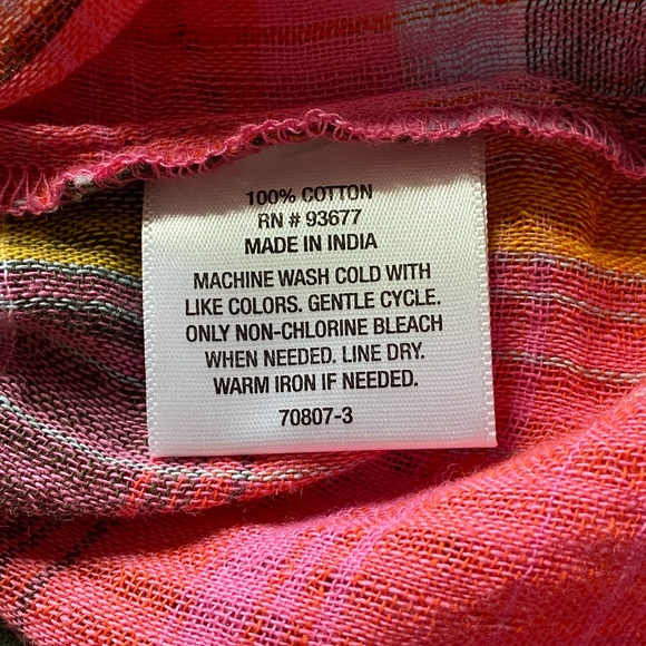 Off the Shoulder A.N.A. Women's Size SMALL Plaid Gauzy Top 3/4 Sleeves NWT - Picture 7 of 8